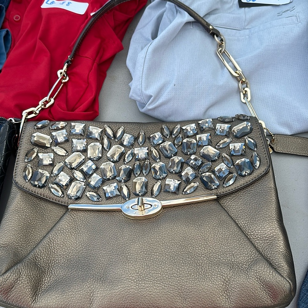 COACH metallic bag with gems